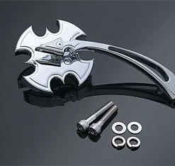 V-Twin Manufacturing Chrome Battle Axe Mirror With Pointed Stem