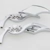 V-Twin Manufacturing Chrome Gothic Mirror Set With Skull Stems