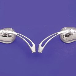 V-Twin Manufacturing Chrome Split Vision Mirror Set With Pointed Stem