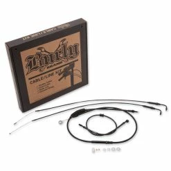 Burly Brand Black 8" Bar Cable/Brake Kit For Models Without ABS