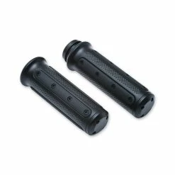 Kuryakyn Heavy Black Industry Grips For Electronic Throttle