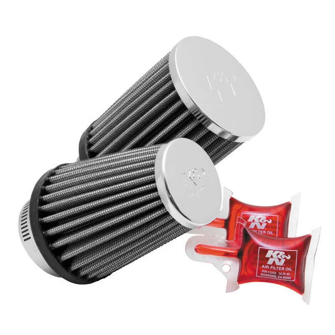 K&N Round Straight Universal Air Filter Chrome Top