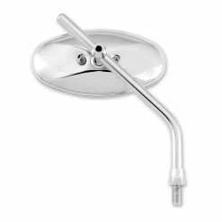 BikeMaster Chrome Oval Adjustable Length Mirror, Reverse Thread
