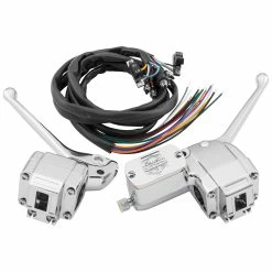 Biker's Choice Chrome Handlebar Control Kit With Black Switches