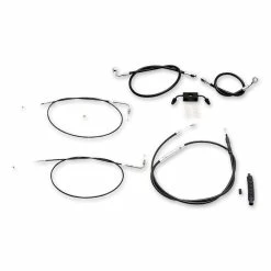 LA Choppers Standard Black Cable/Brake Line Kit For Mini Ape Bars On Models With ABS