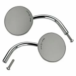 Biltwell Inc. Utility Round Tall Perch Mount Chrome Mirrors