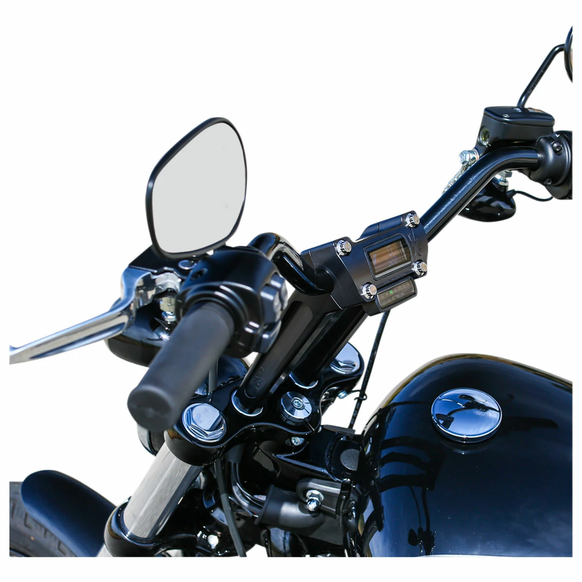 Thrashin Supply Company Riser With Gauge Cutout 8" Tall Black - Image 3