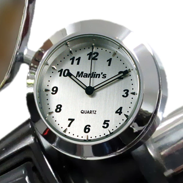 Marlins Genuine Accessories Marlin's CHAMP Series Brushed Silver Aluminum Clock