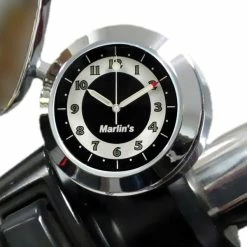 Marlins Genuine Accessories Marlin's CHAMP Series Retro Black And White Analog Clock