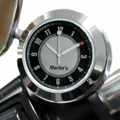 Marlins Genuine Accessories Marlin's CHAMP Series Black And Silver Analog Clock