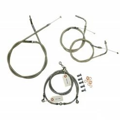 Baron Custom Accessories +2" Stainless Handlebar Cable And Line Kit