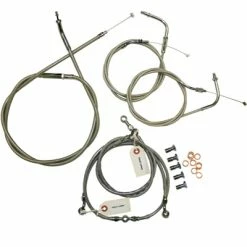 Baron Custom Accessories Stainless Handlebar Cable And Line Kit For Yamaha For 15"-17" Bars