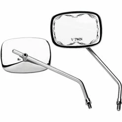 EMGO Scrolled V-Twin Chrome Mirrors