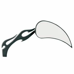 Drag Specialties Flame Teardrop Black Mirrors With Sculptured Stems